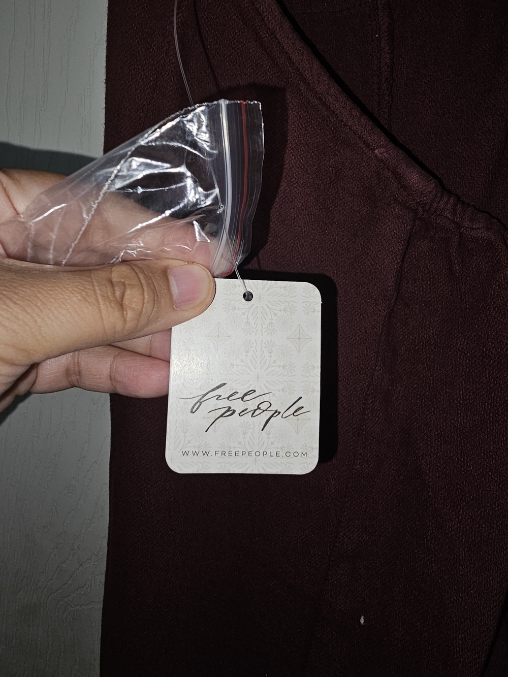 Free People Women's Burgundy Halter Button Jumpsuit - Picture 4 of 5